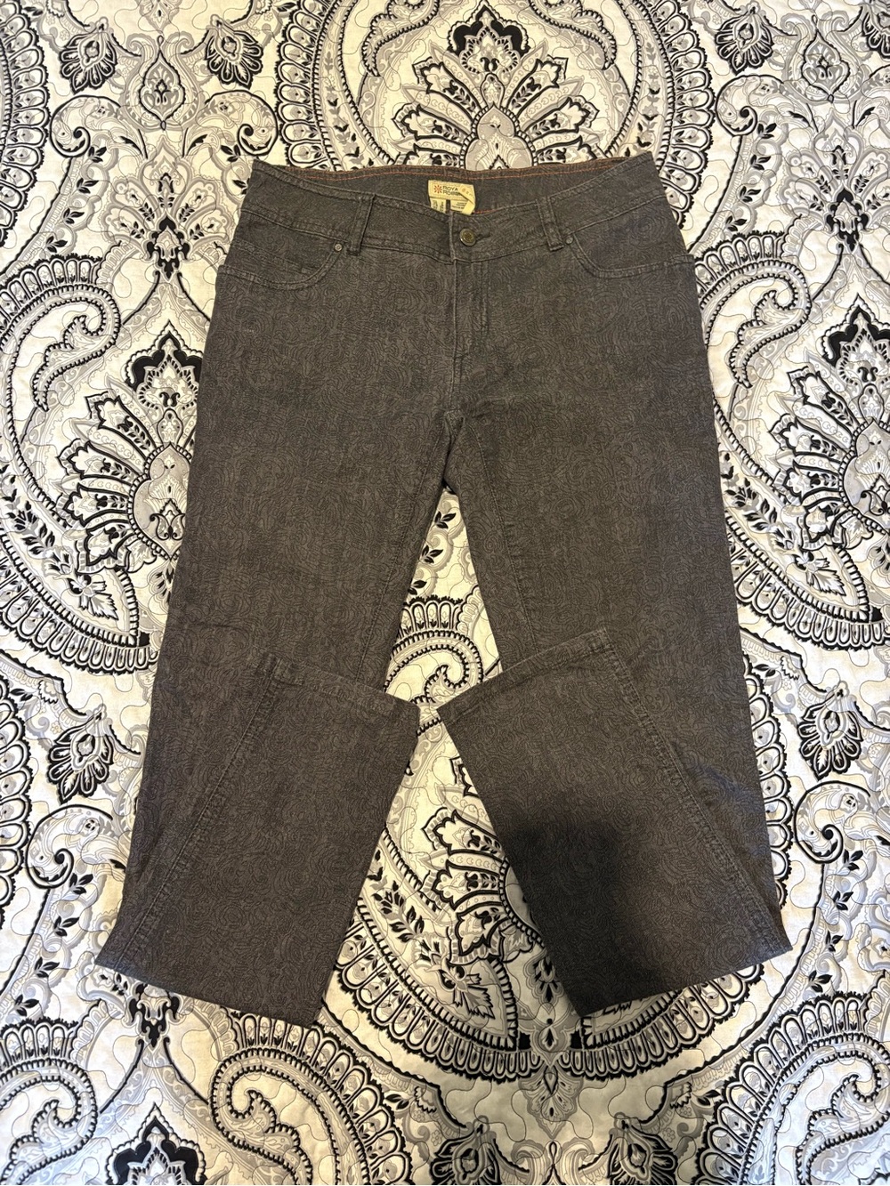 Royal Robbins Gray Jeans with Orange Topstitching